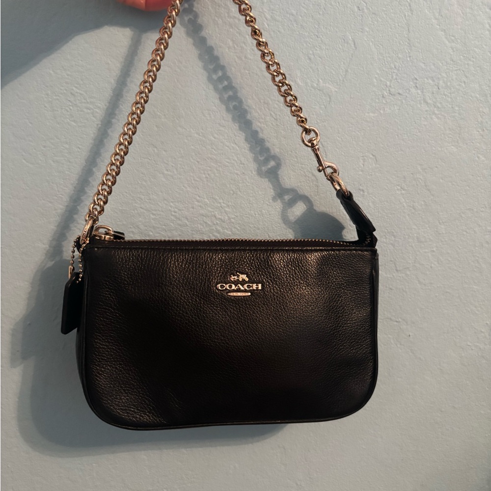 Coach Black Leather Chain Nolita Bag